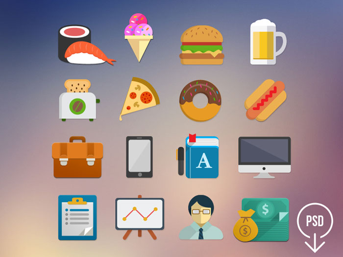 Free Flat Icons Set Vector Free Flat Icons Set Vector