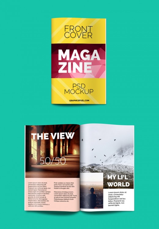 Free Magazine Cover Mockup PSD