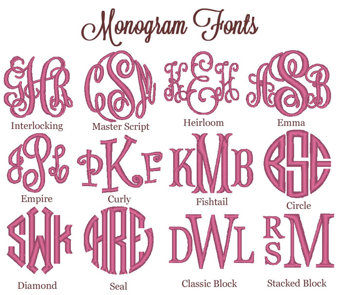 13 Empire Font Monogram Embroidery Images