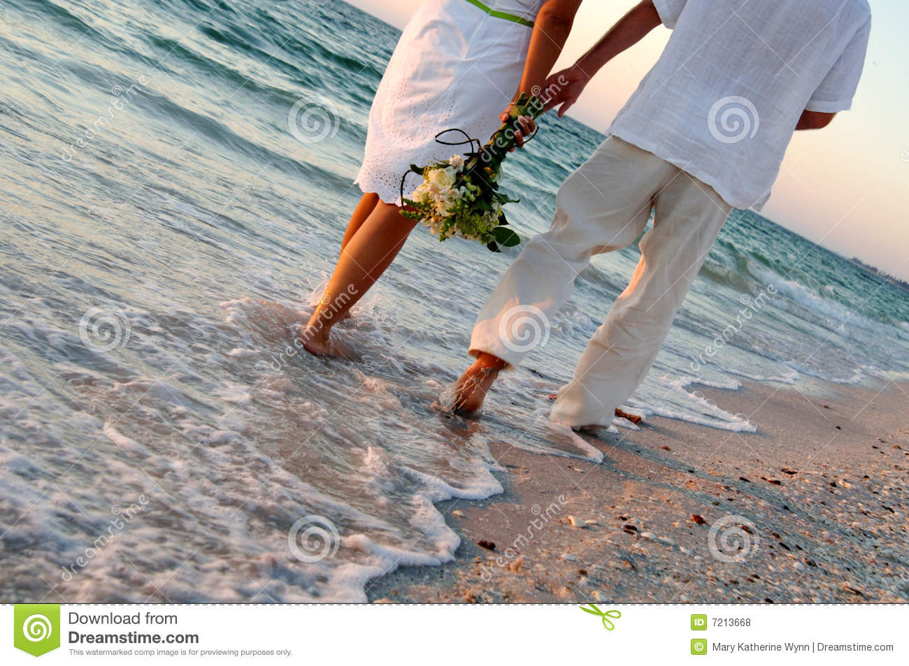 Free Pictures of Couple Walking On a Beach Wedding