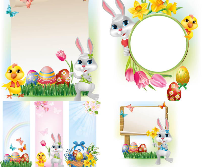 Free Vector Easter Bunnies