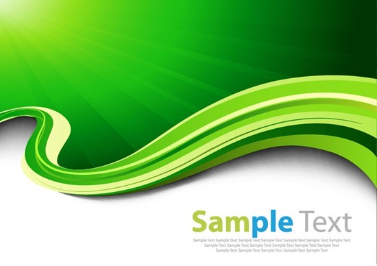 18 Vector Abstract Green Waves Images