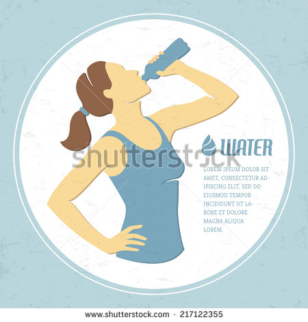 Girl Drinking Water Clip Art