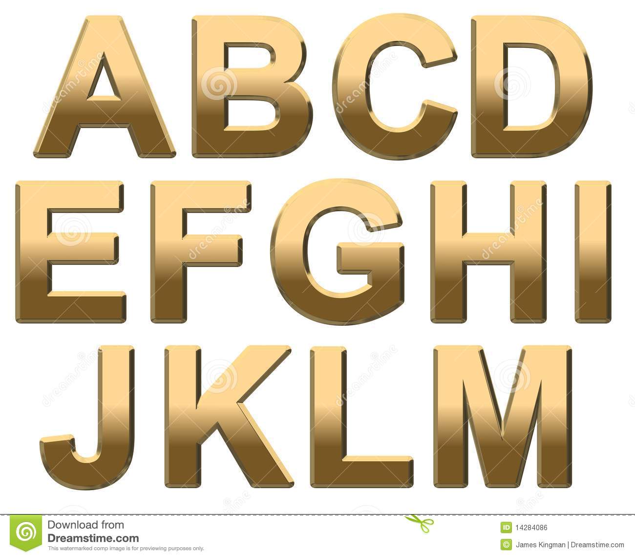 Gold Alphabet Letters