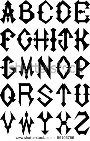 Gothic Alphabet Letter Designs