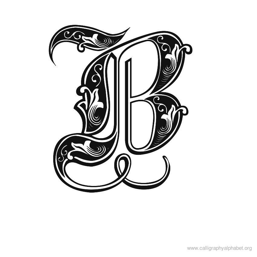 Gothic Calligraphy Alphabet Letters B