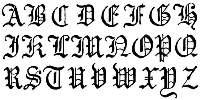 Gothic Lettering Styles Alphabet