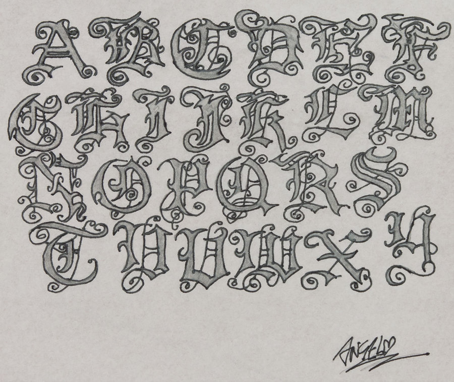 Gothic Tattoo Lettering Fonts