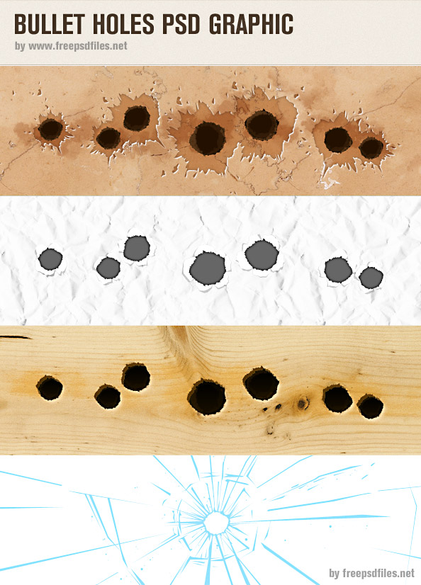 13 Bullet Hole Graphic PSD Images