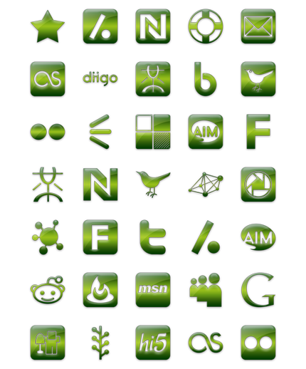 Green Social Media Icon Pack