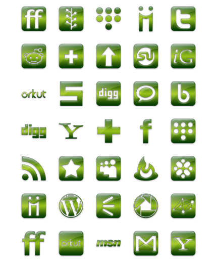 Green Social Media Icons Free