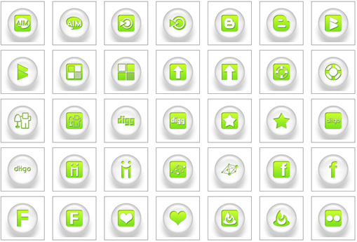 Green Social Media Icons Free
