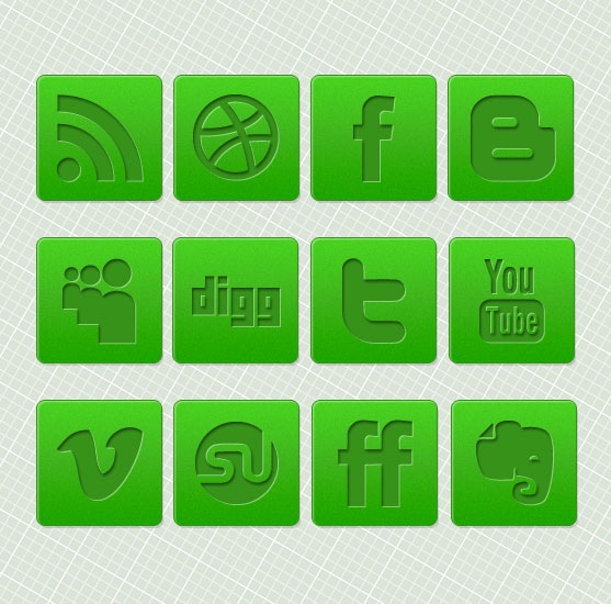 Green Social Media Icons