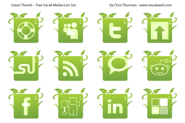 Green Social Media Icons
