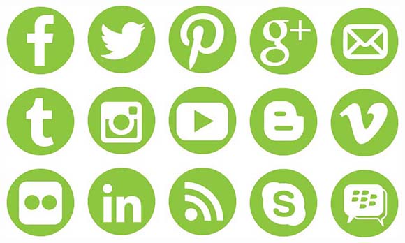 Green Social Media Icons