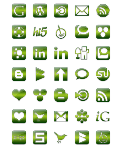 Green Social Media Icons