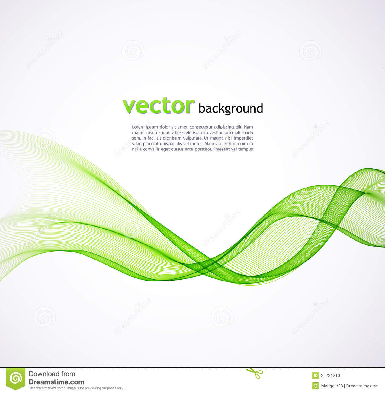 Green Wave Abstract Vector