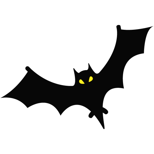 Halloween Bat Black Background Icon