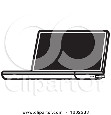 Laptop Computer Icon Black and White
