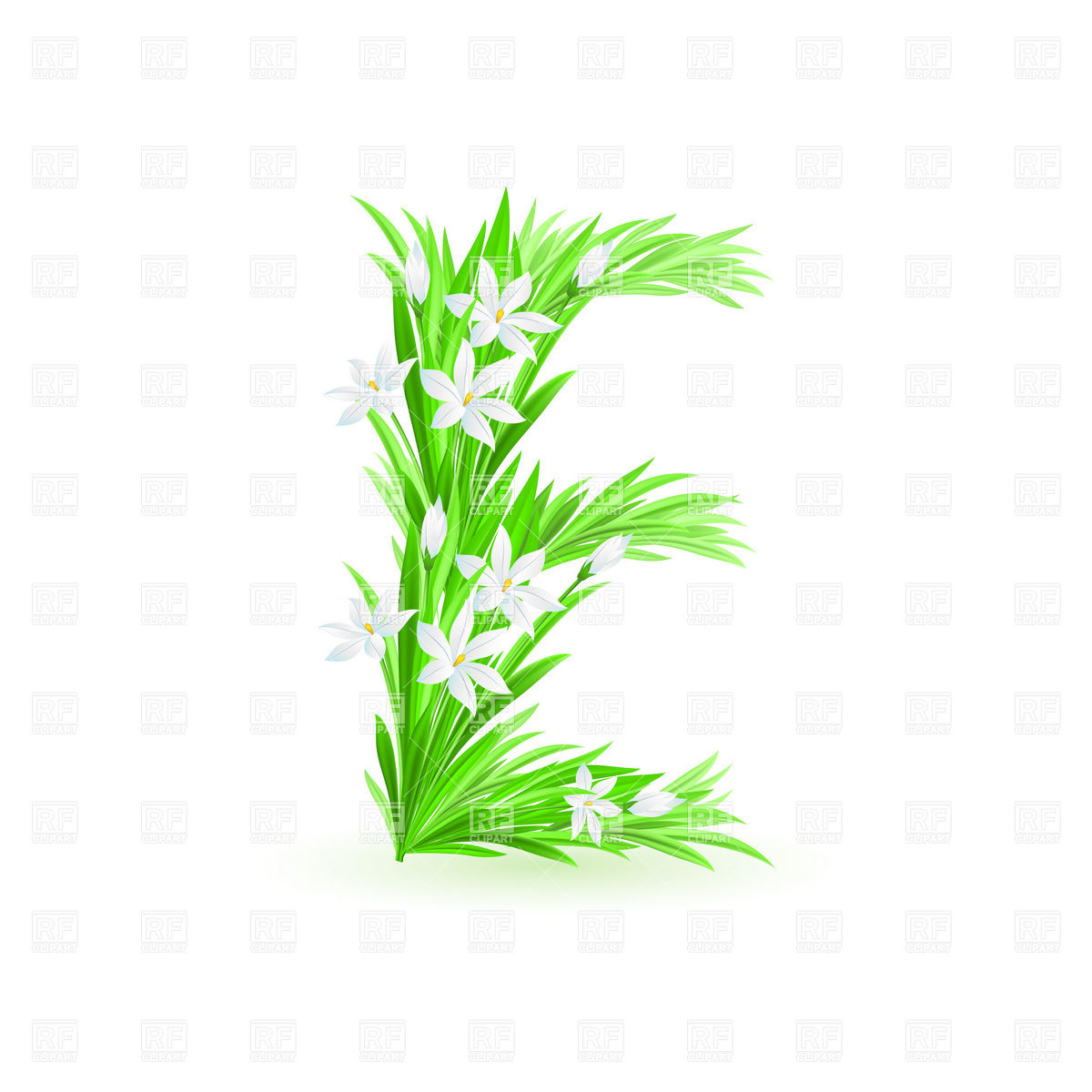 Letter E with Flowers Letter E with Flowers