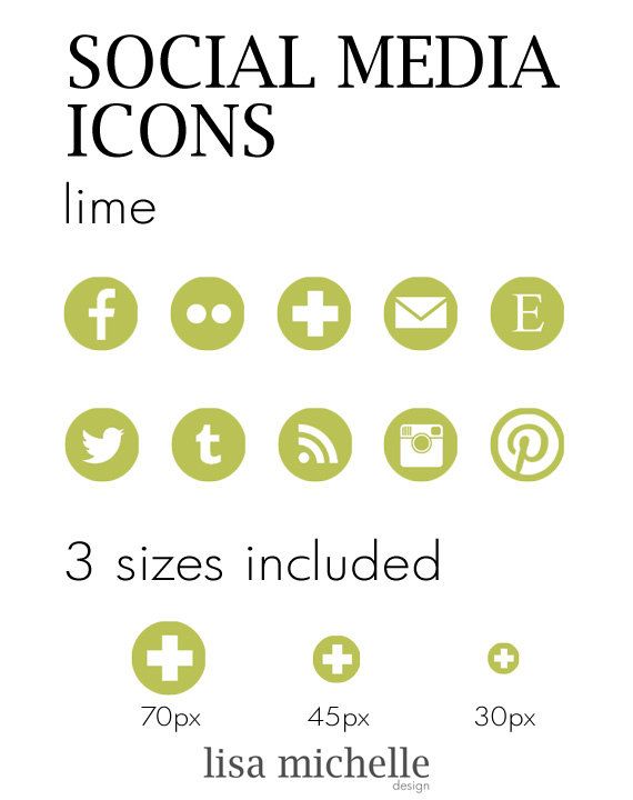 Lime Green Social Media Icons