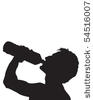 Man Drinking Water Vector