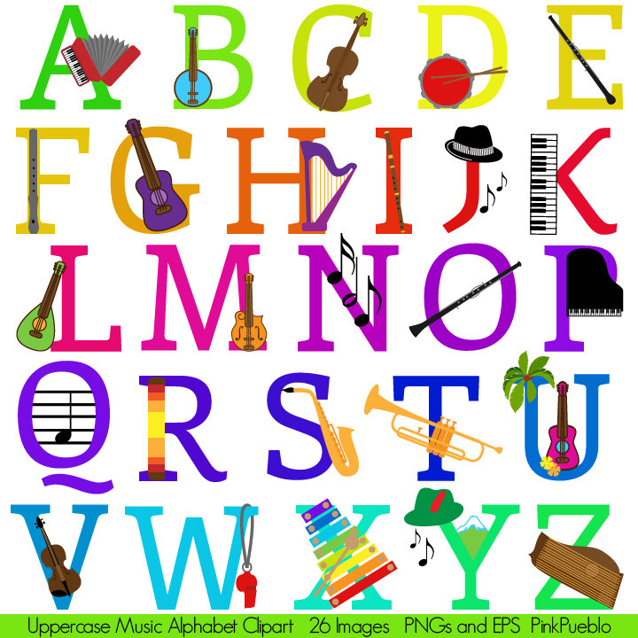 Music Alphabet Letters Clip Art