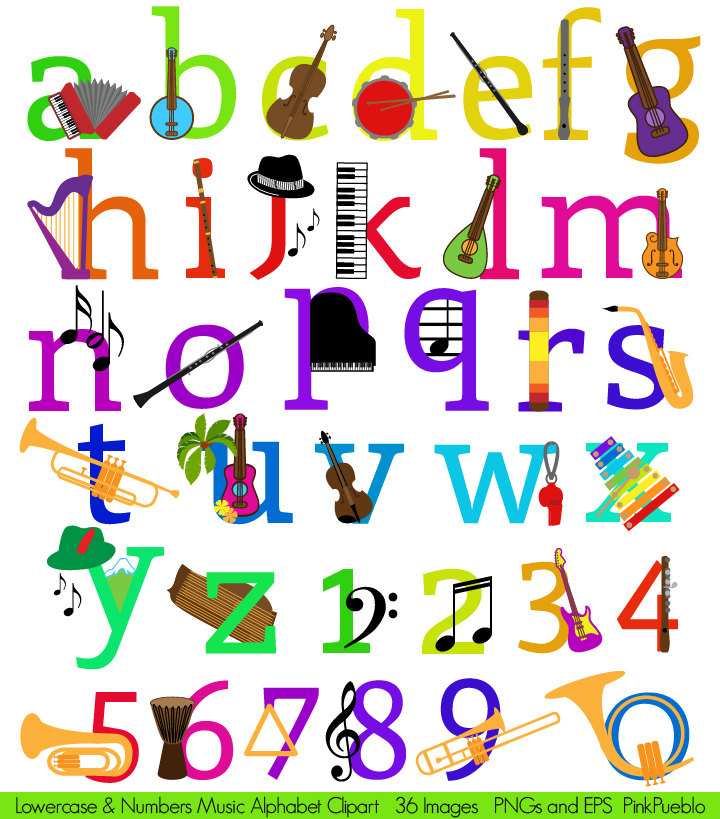 Music Alphabet Letters Clip Art