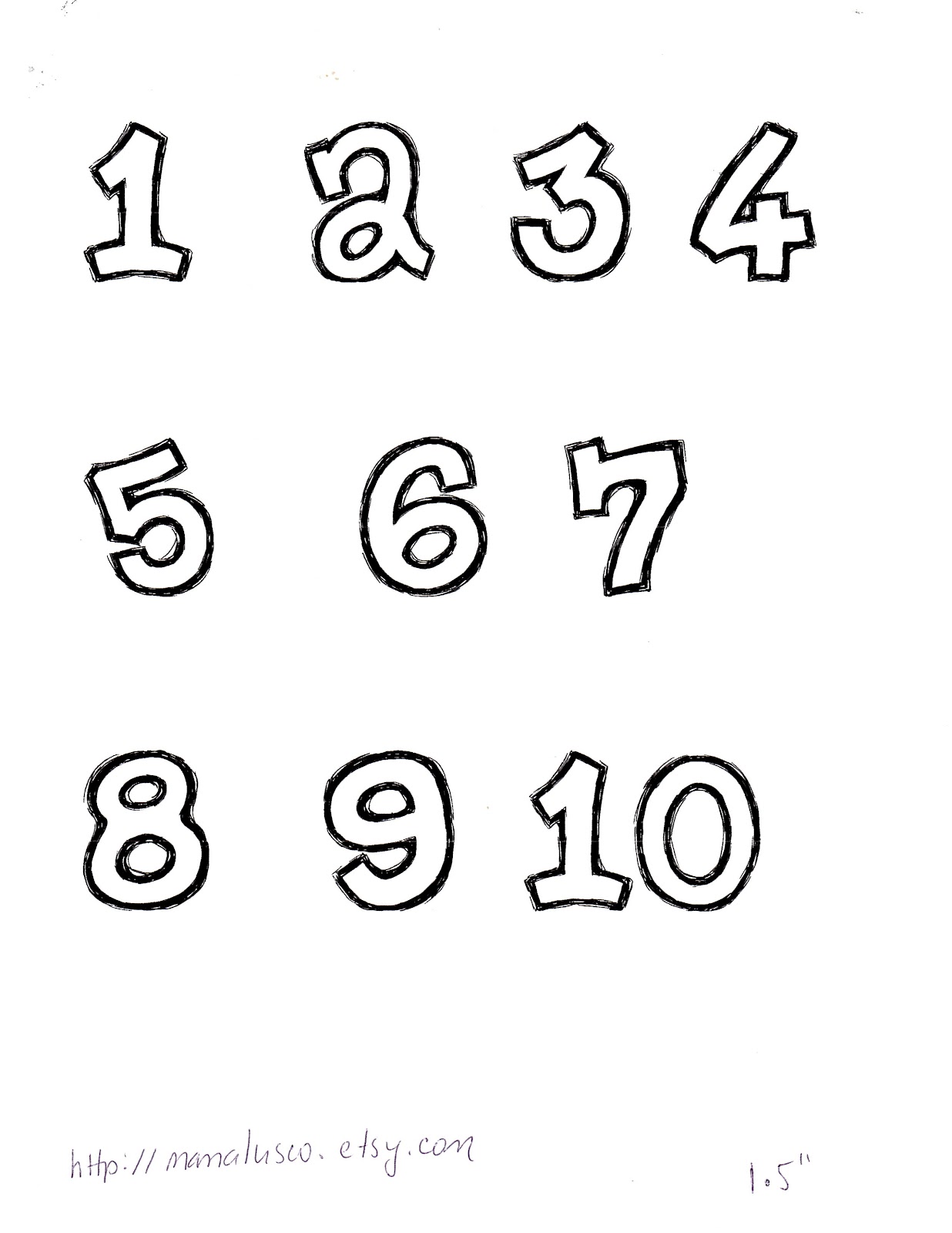 Numbers 1 10 Template Printable