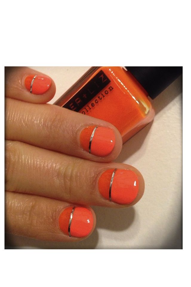 Orange Color Nails Design Orange Color Nails Design