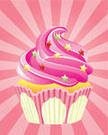 Pink Cupcake with Sprinkles