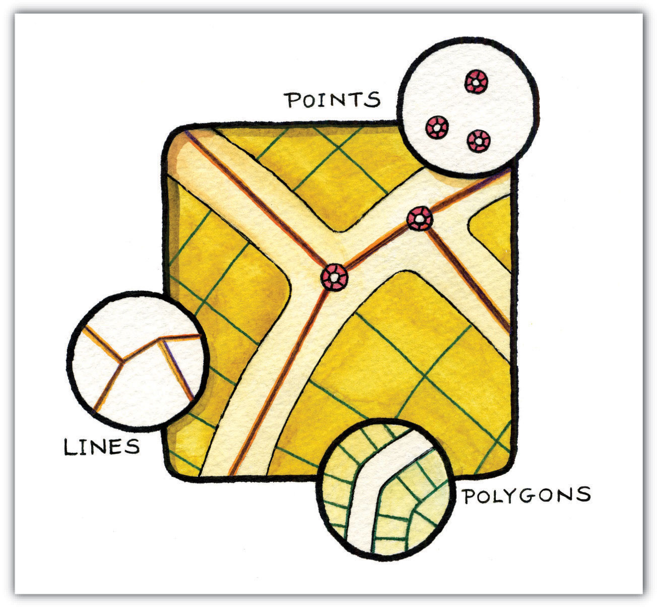 Points Lines and Polygons Points Lines and Polygons