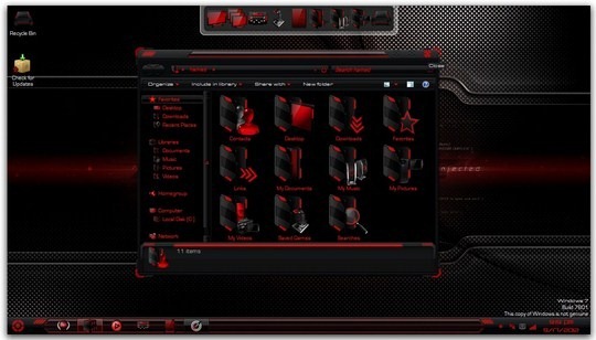 Red Black Windows 7 Theme Download