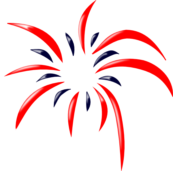 Red White and Blue Fireworks Clip Art