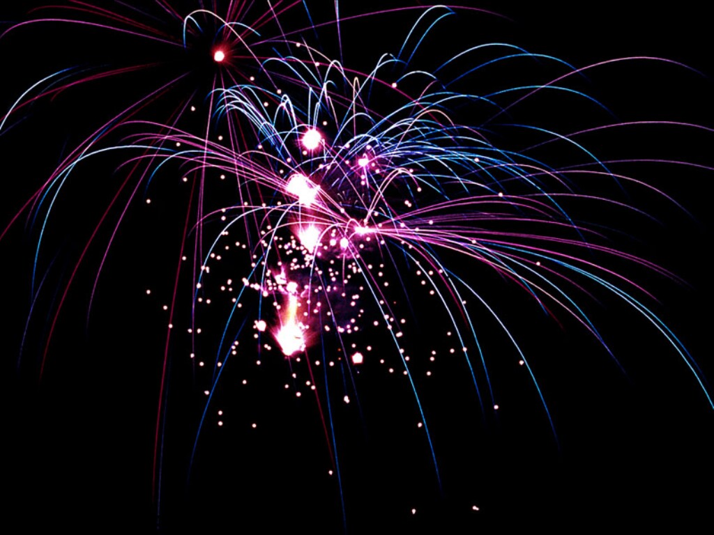 Red White and Blue Fireworks Screensaver