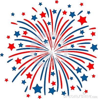 14 Red White And Blue Vector Fireworks Images