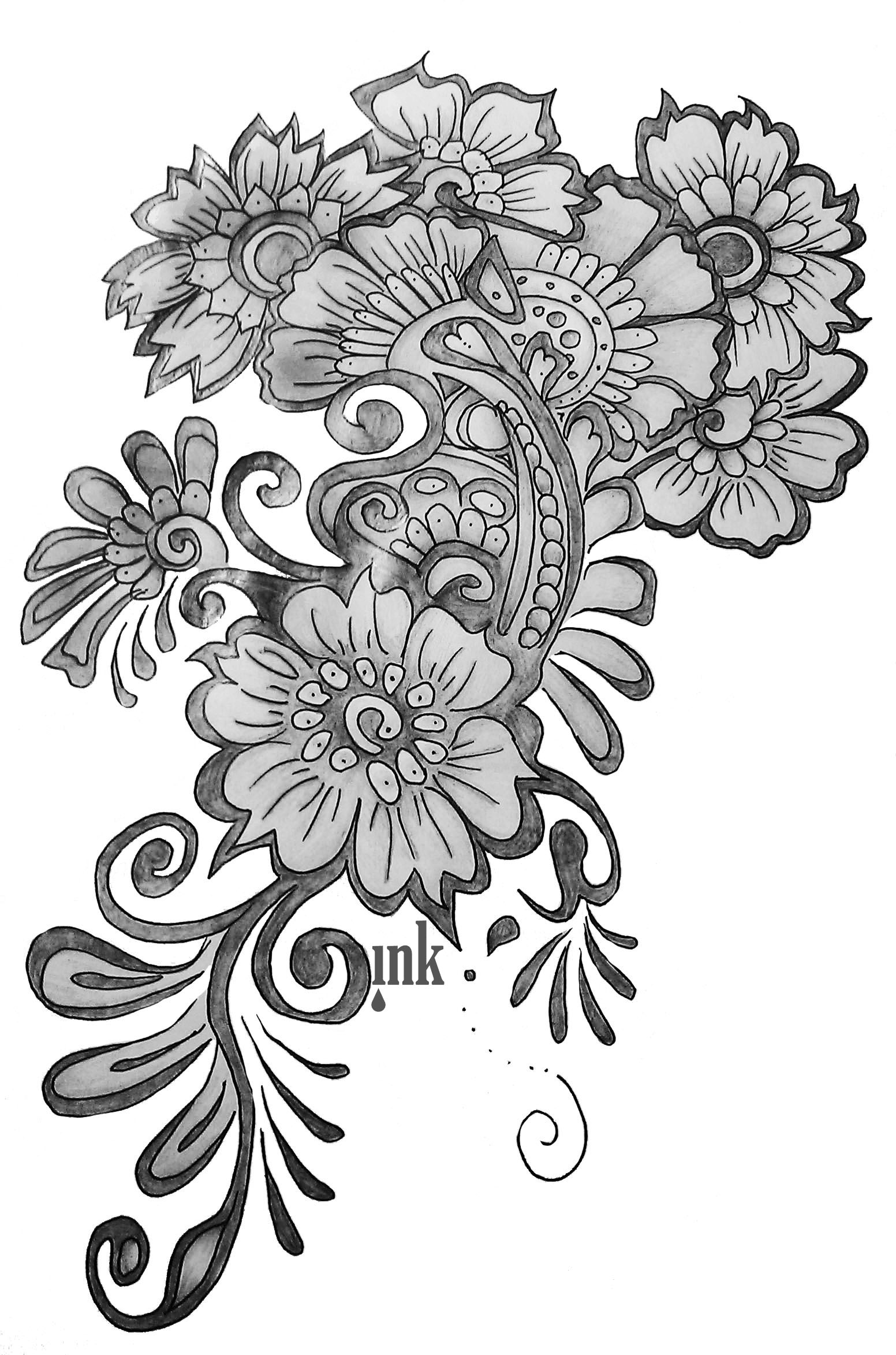 Simple Flower Designs Drawings Simple Flower Designs Drawings