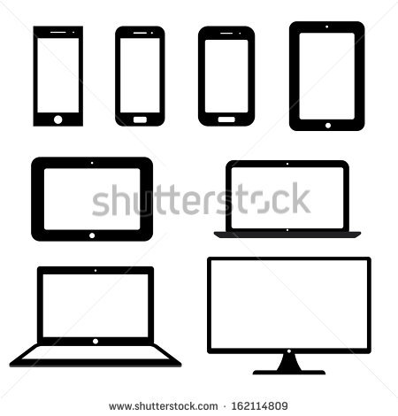 Simple Laptop Icon Black and White