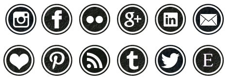 Social Media Icons Black and White