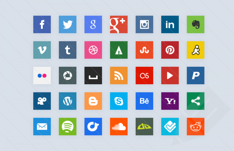 Social Media Icons Flat