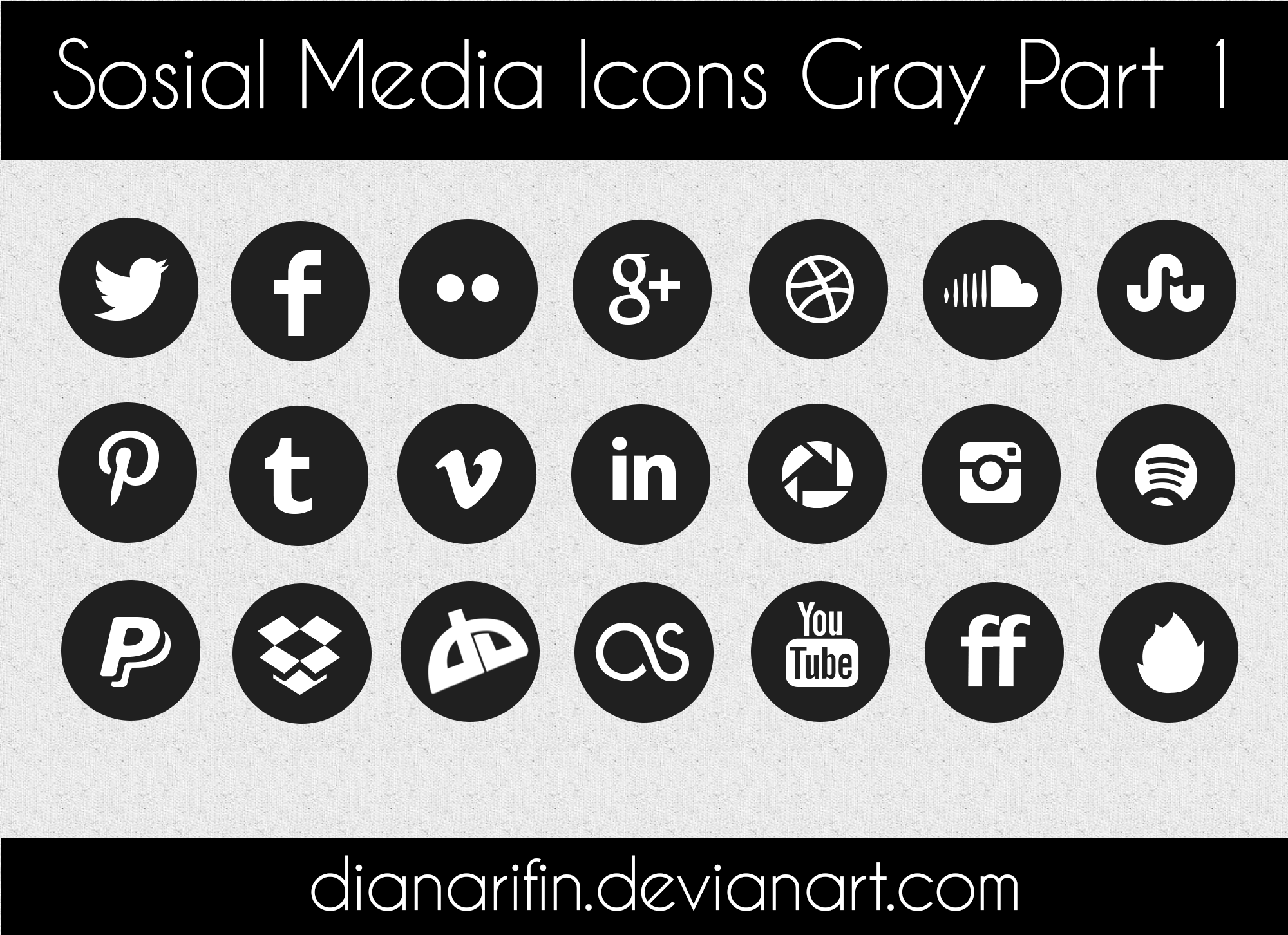 Social Media Icons Gray