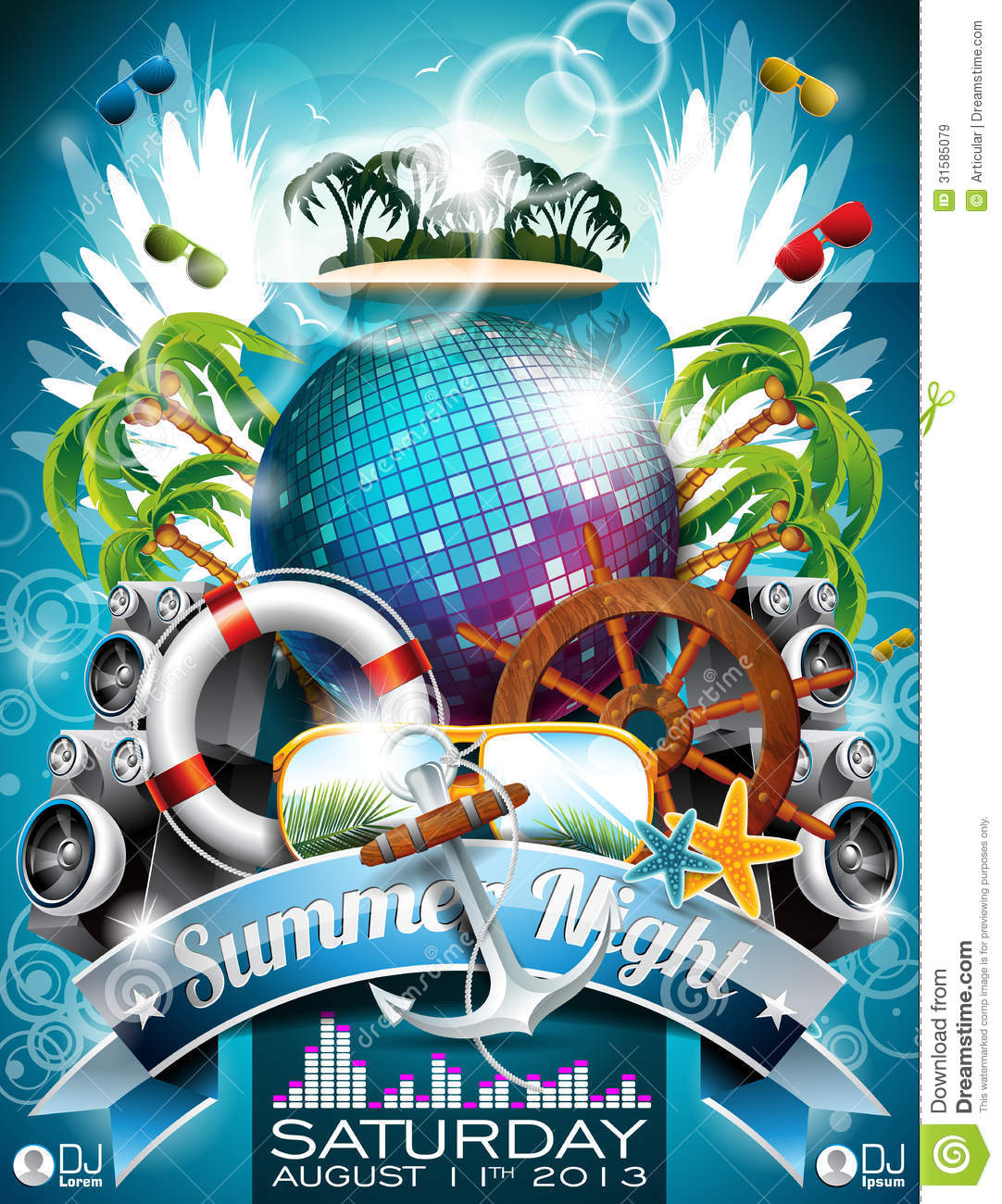 13 Beach Party Vector Images