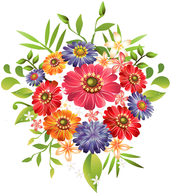 Summer Flower Bouquet Clip Art