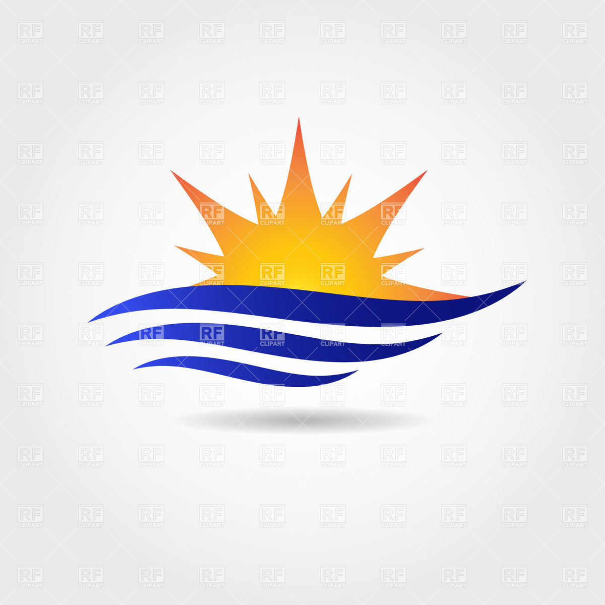 Sun and Waves Clip Art