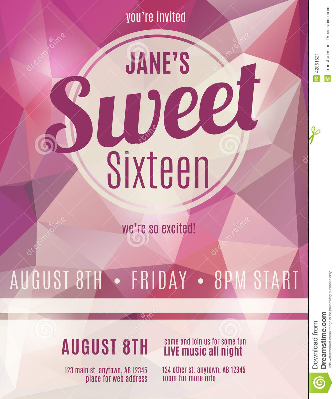 Sweet 16 Party Invitations Templates
