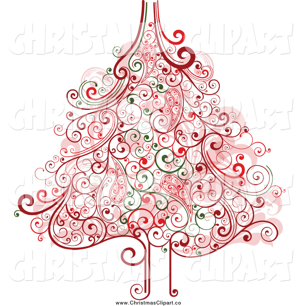 Swirl Christmas Tree Clip Art