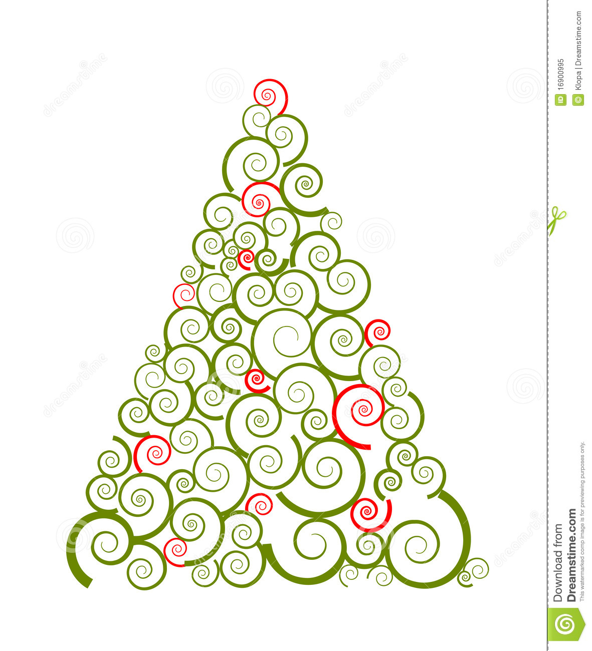 Swirl Christmas Tree Clip Art