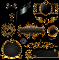 PSD Black and Gold Shields