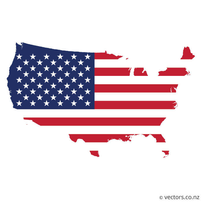 USA Map with Flag