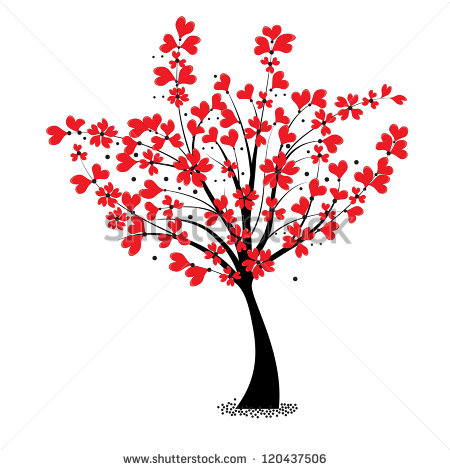 Valentine's Heart Tree Background